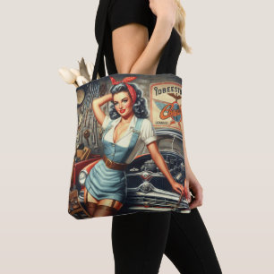 Tote Bag Épingle mécanique vintage vers le haut