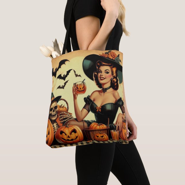 Tote Bag Épingle vintage d'Halloween (De près)