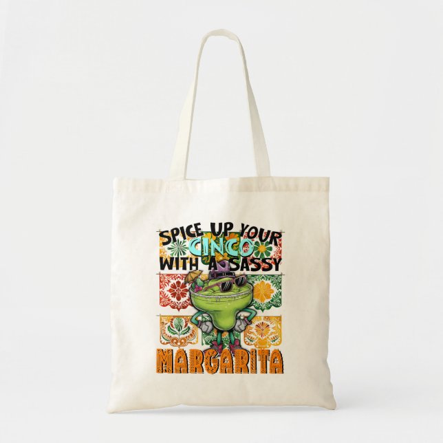 Tote Bag Épinglez votre Cinco Sassy Margarita, Cinco de May (Devant)