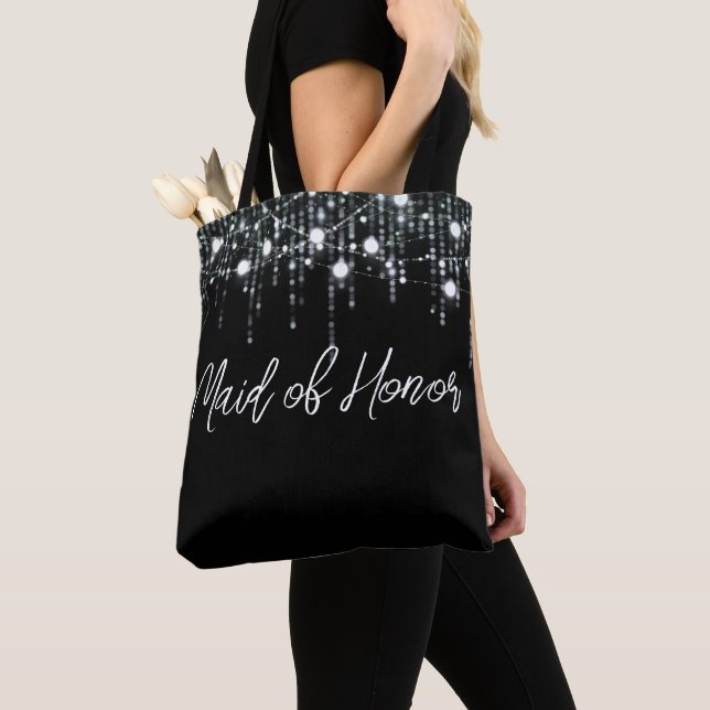 Tote Bag Épouse à pendage noir et blanc (De près)