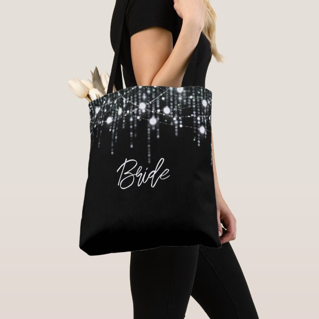 Tote Bag Épouse à pendage noir et blanc (De près)