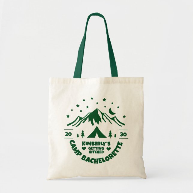 Tote Bag Épouse de la fête de bachelorette du camp vert (Devant)