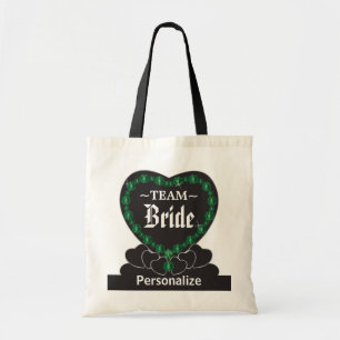 Tote Bag Épouse d'équipe Mariage Emerald Green Texte DO-