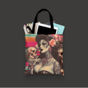 Tote Bag Épouvantail Pin-up Synthwave