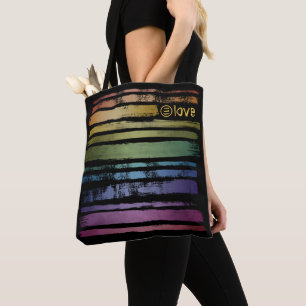 Tote Bag Equality Love Rainbow Brush Strokes LGBTQ ID656
