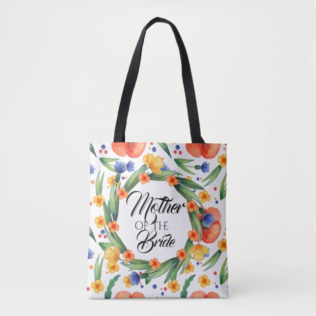 Tote Bag Equarelle d'été mère de la mariée collage chic (Devant)