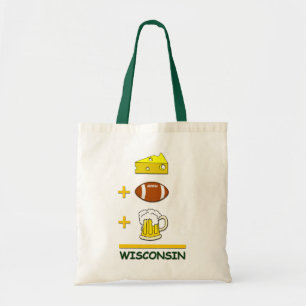 Tote Bag Équation drôle du Wisconsin de bière du footbal