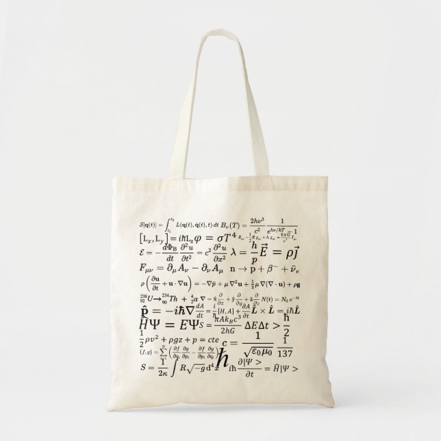 Tote Bag Équations et formules de physique (Devant)