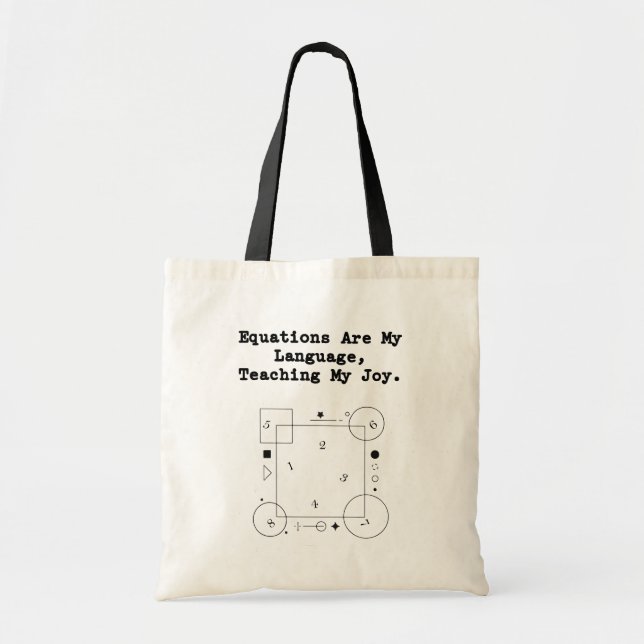 Tote Bag Équations Ma Langue | Enseigner Ma Joie Math (Devant)
