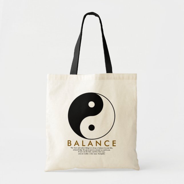 Tote Bag équilibre yoga yin yang avec citation (Devant)