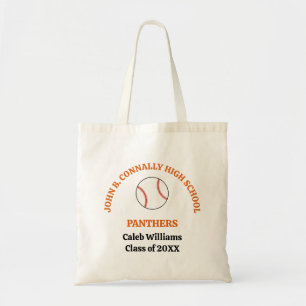 Tote Bag Équipe de baseball orange Lycée personnalisé