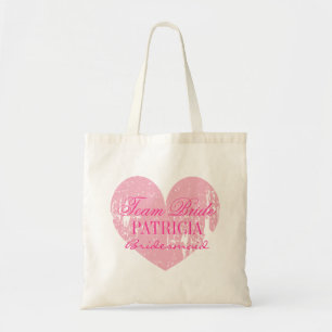 Tote Bag Équipe de coeur rose mignonne mariée femme de ména