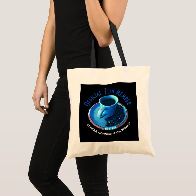 Tote Bag Équipe de consommation de café drôle membre person (Devant (produit))