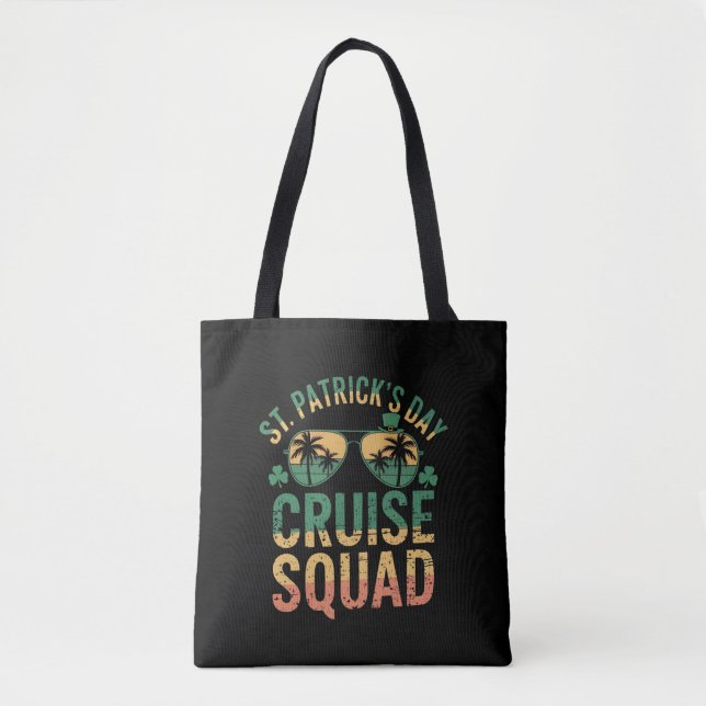 Tote Bag Équipe de croisière de la Saint-Patrick drôle fami (Devant)