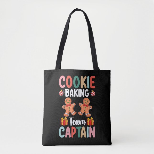 Tote Bag Équipe de cuisson des cookies Capitaine Famille No (Devant)