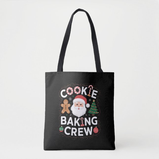 Tote Bag Équipe de fabrication de biscuits de Noël Famille  (Devant)
