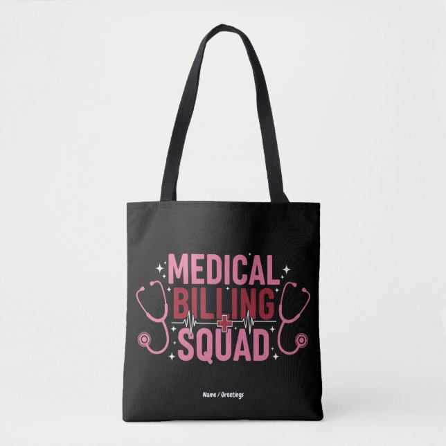 Tote Bag Équipe de facturation médicale drôle Cadeau de spé (Devant)