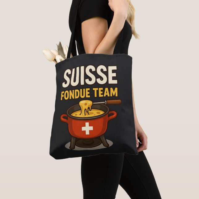Tote Bag équipe de fondue suisse (De près)