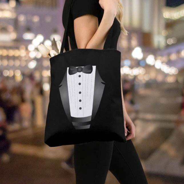Tote Bag Équipe de garçons d'honneur pour enterrement de vi (Bachelor Party Groomsman Team Groom black tuxedo Tote Bag)