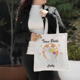 Tote Bag Équipe de la mariée Croquis à main personnalisab