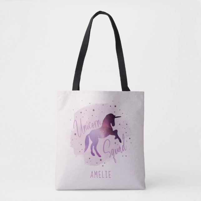 Tote Bag Équipe de licorne de Galaxy (Devant)