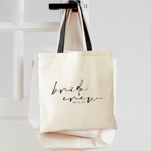 Tote Bag Équipe de mariée chic moderne