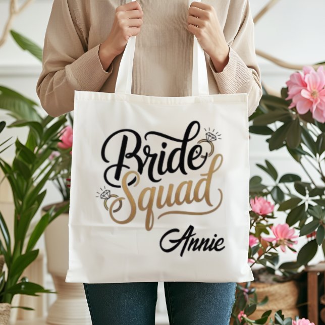 Tote Bag Équipe de mariée en or personnalisée pour l'enterr (Créateur téléchargé)