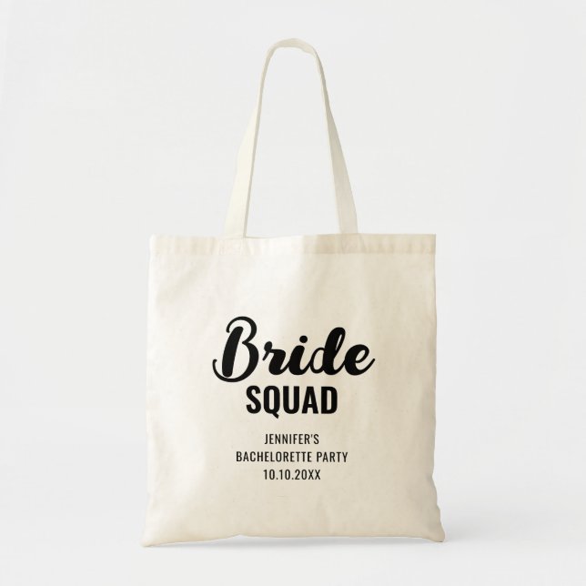 Tote Bag Équipe de mariée Texte Bridal Shower Enterrement d (Devant)