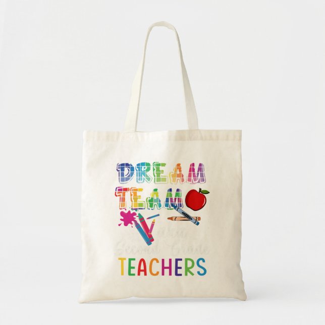 Tote Bag Équipe de rêve deuxième année Funny Enseignants Re (Devant)