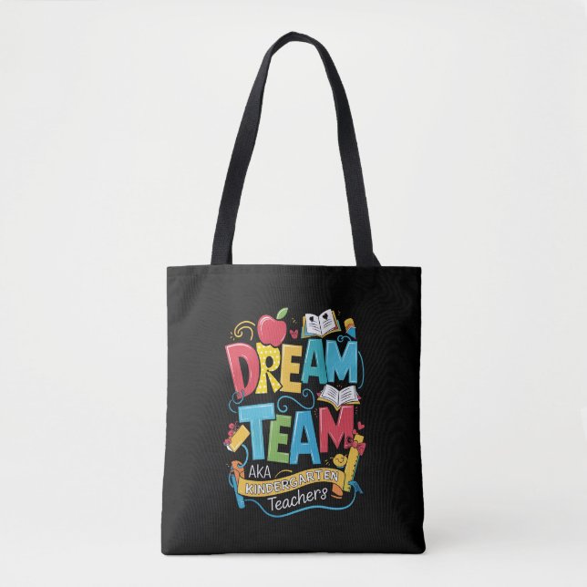 Tote Bag Équipe de rêve Enseignants de jardin d'enfants Ret (Devant)