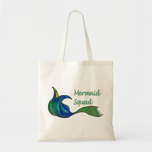 Tote Bag Équipe de sirènes dans les tons verts (Devant)