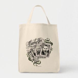 Tote Bag Équipe de suicide Cartes de lecture "Lucky You"