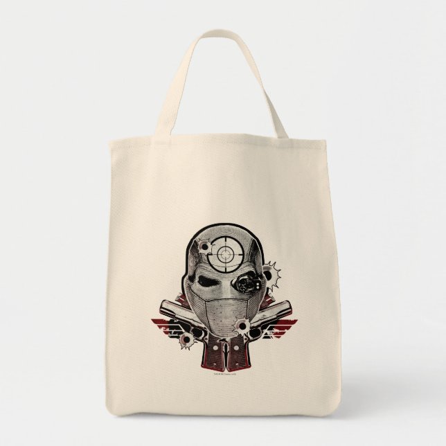 Tote Bag Équipe de suicide | Deshot Masque & Armes Tatouage (Devant)