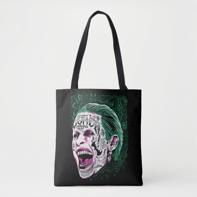 Tote Bag Équipe de suicide | Rire Joker Head Sketch (Devant)