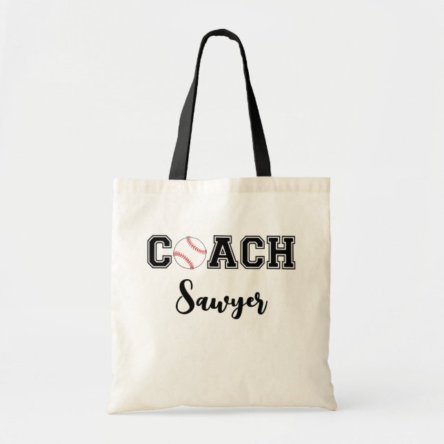 Tote Bag Équipe d'entraîneurs de base-ball / petite ligue p (Devant)