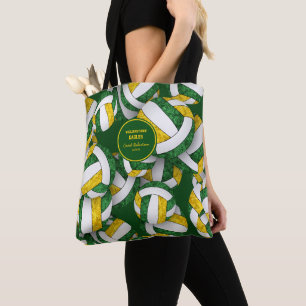 Tote Bag équipe d'or vert couleurs volleball nom de l'entra