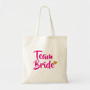 Tote Bag Équipe Mariée Cœur Doré