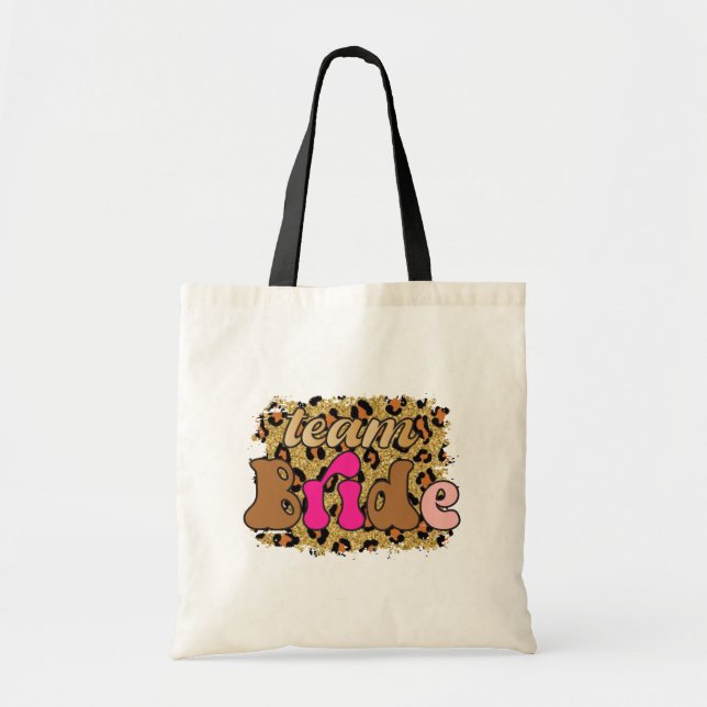 Tote Bag Équipe Mariée Glam Léopard Enterrement de Vie de J (Devant)