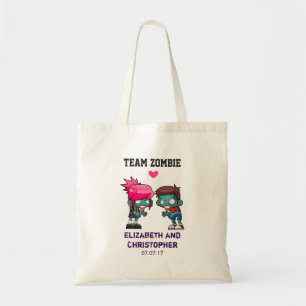 Tote Bag Équipe Zombie Cute Zombie Couple Mariage