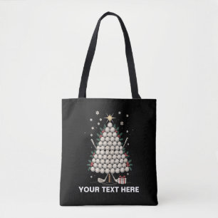 Tote Bag Équipement de sapin de Noël de golf personnalisé p