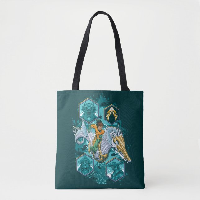 Tote Bag Équitation Aquaman À Cheval Dans Les Royaumes (Devant)