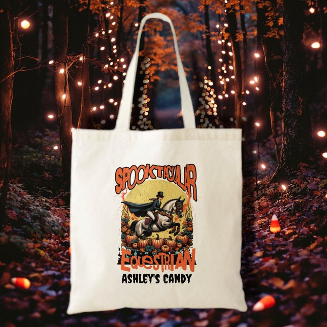 Tote Bag Équitation Halloween (Get ready for spooky season with our equestrian funny Halloween merchandise!)
