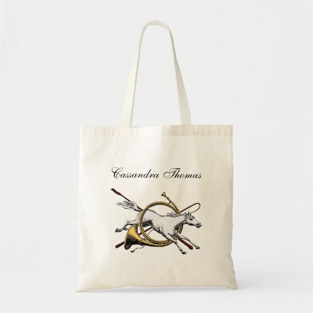 Tote Bag Équitation Prépa Cheval Sautant à Travers la Coule (Devant)