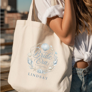Tote Bag Ère de la mariée ! Élégante mariée de plage coquil