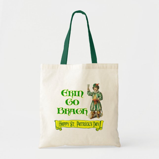 Tote Bag Erin Go Braugh Joyeux Saint Patrick Day dit : (Devant)