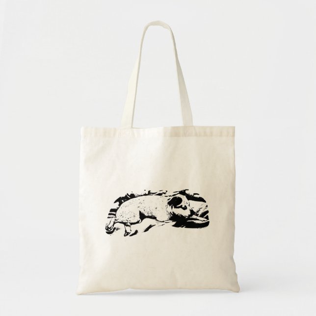 Tote Bag Errands de vacances avec Watchful Terrier (Devant)