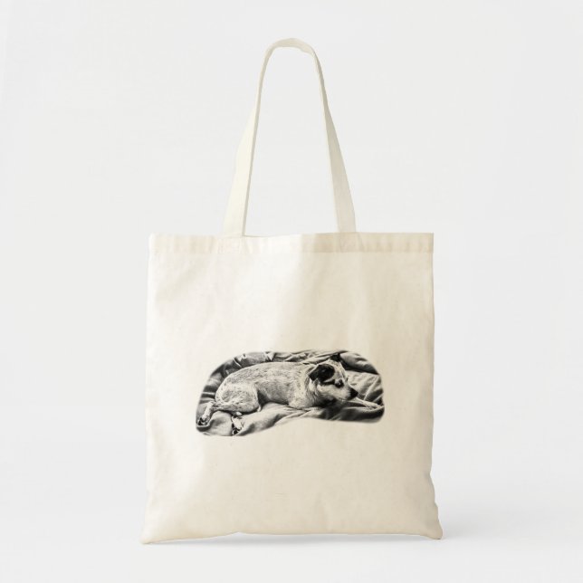 Tote Bag Errands de vacances avec Watchful Terrier (Devant)