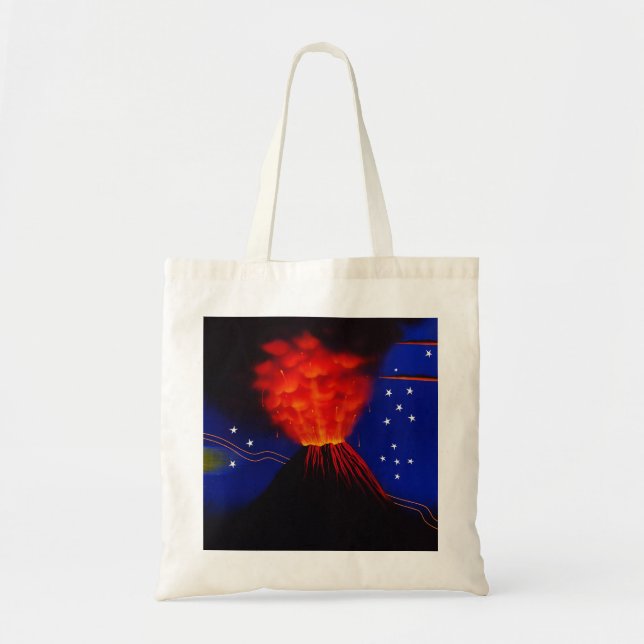 Tote Bag Éruption du volcan et des étoiles (Devant)