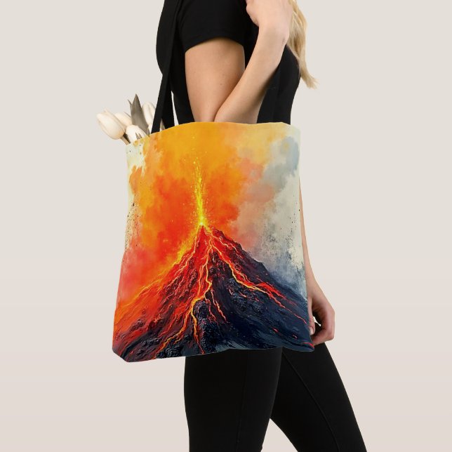 Tote Bag Éruption volcanique : puissance brute (De près)