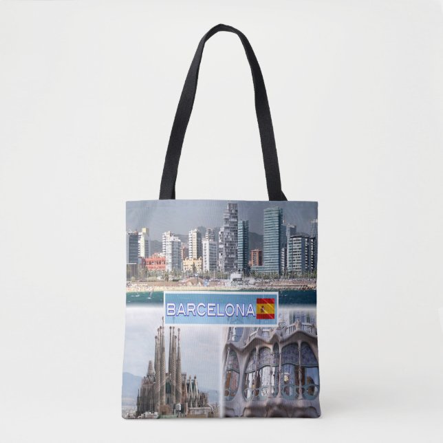 Tote Bag ES Barcelona - Skyline - Skyline - Sagrada Familia (Devant)